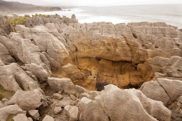 Bizarre Rock Formed Erosion Punakaiki New Zealand South Island — Stock Photo, Image