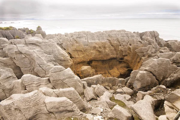 Bizarre Rock Formed Erosion Punakaiki New Zealand South Island — Stock Photo, Image