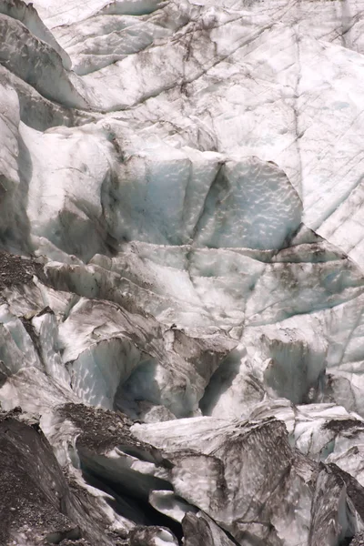 Sıkıştırılmış Buz Fox Glacier Yeni Zelanda Güney Adası Tuhaf Yapısı — Stok fotoğraf