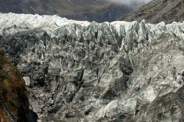 Estrutura Bizarra Gelo Comprimido Fox Glacier Nova Zelândia Ilha Sul — Fotografia de Stock