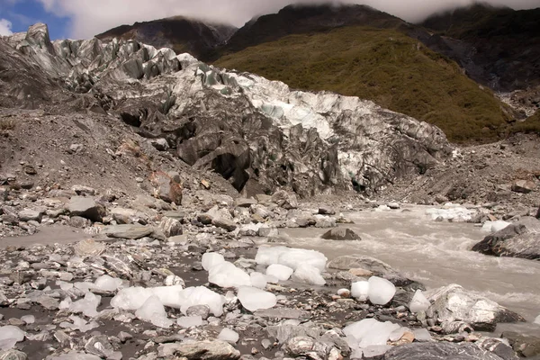 Molnen Rullar Fox Glacier Nya Zeeland Sydön — Stockfoto