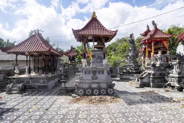 Festligt Dekorerade Templet Hinduisk Ceremoni Nusa Penida Bali Indonesien — Stockfoto