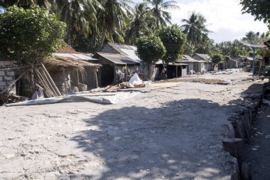 Zavallı kulübe deniz yosunu toplayıcı, Nusa Penida, Endonezya