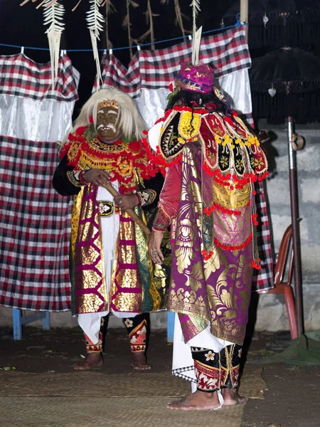 Bali Cérémonies Hindoues Narrateurs Folkloriques Masqués Démons Nusa Penida Indonésie — Photo