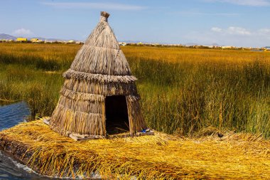 kulübe, sazlık, Titicaca Gölü, Peru