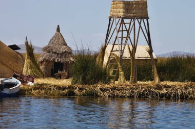 kayan reed, Titicaca Gölü, Peru yüzen ada Reed evler
