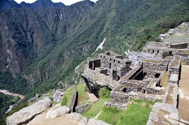 Görünüm antik Inca şehir Machu Picchu, Peru