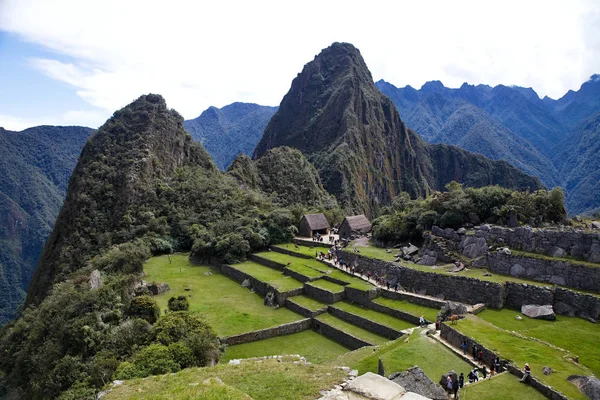 Görünümü Antik Inca Şehir Machu Picchu Inca Sitesi Kayıp Şehir — Stok fotoğraf