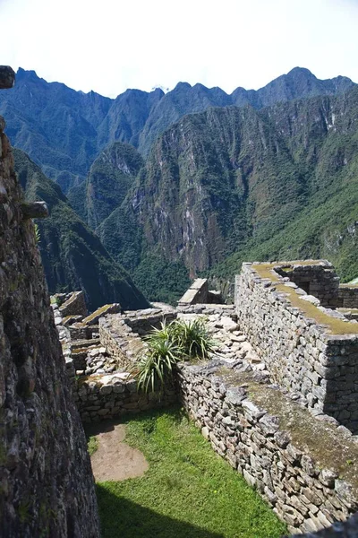 Vista Antiga Cidade Inca Machu Picchu Local Inca Século Cidade — Fotografia de Stock