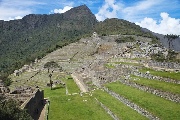 Görünümü Antik Inca Şehir Machu Picchu Inca Sitesi Kayıp Şehir — Stok fotoğraf