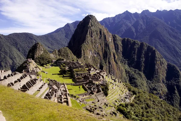 Vista Antigua Ciudad Inca Machu Picchu Sitio Inca Del Siglo — Foto de Stock