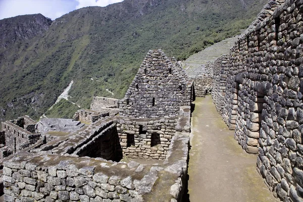 Weergave Van Oude Inca Stad Machu Picchu Eeuws Inca Site — Stockfoto