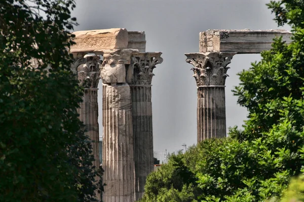 Lindas Encostas Coríntias Formam Colunata Atenas Grécia — Fotografia de Stock