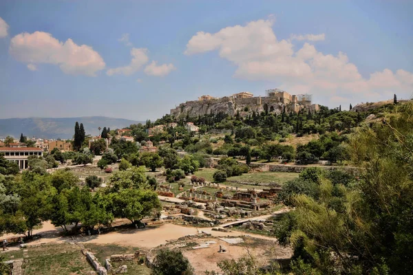 Templo Romano Largo Acrópolis Atenas Grecia — Foto de Stock