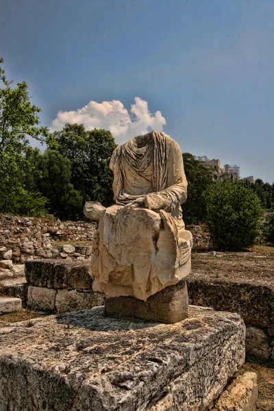 Acrópole Escultura Esculpida Atenas Grécia — Fotografia de Stock