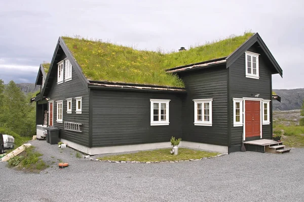 Casas Típicas Madera Costa Noruega — Foto de Stock