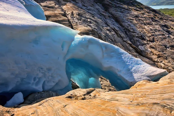 Masa Hielo Glaciar Svartisen Noruega — Foto de Stock