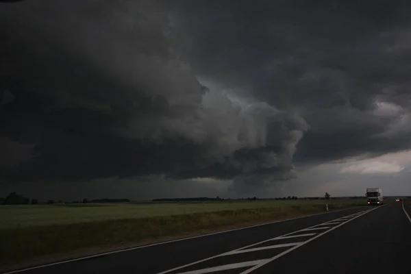 Storm Polish Road — Stock Photo, Image