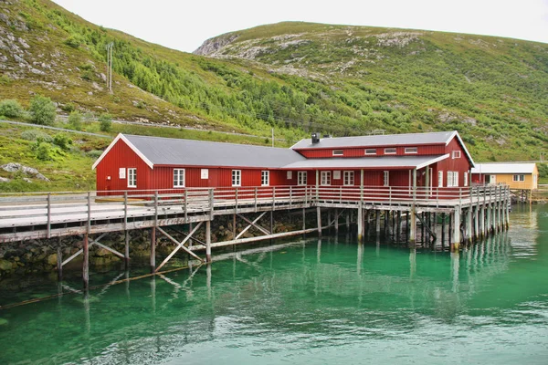 Maisons Typiques Sur Côte Norvège — Photo