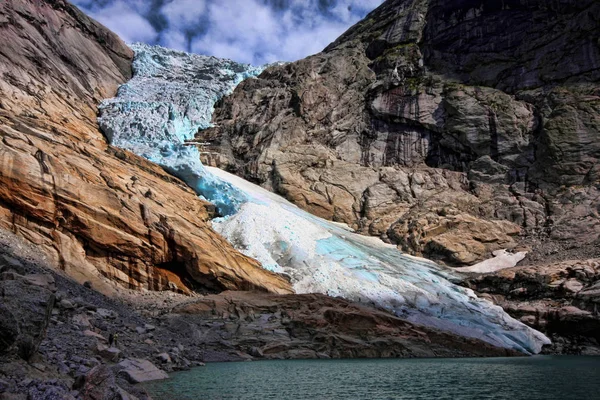 ノルウェーの氷河のフィールドの美しさ — ストック写真