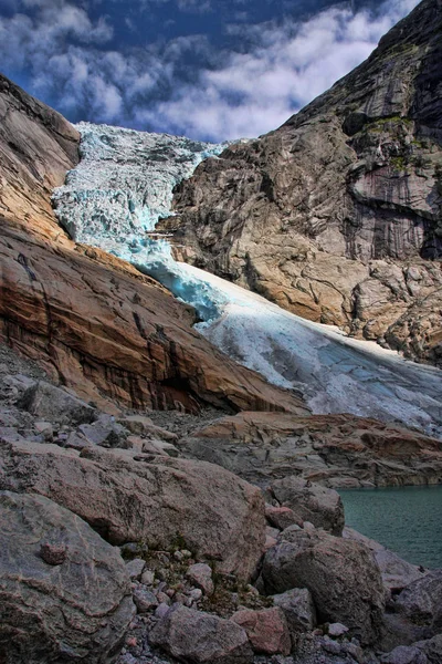 ノルウェーの氷河のフィールドの美しさ — ストック写真