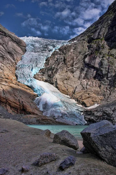 ノルウェーの氷河のフィールドの美しさ — ストック写真