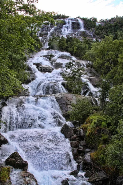 Beautiful Waterfalls Norwegian Mountains Norway Scandinavia — Stock Photo, Image