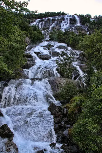 Beautiful Waterfalls Norwegian Mountains Norway Scandinavia — Stock Photo, Image