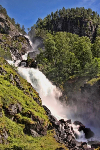 Norvég Hegységben Norvégia Scandinavia Gyönyörű Vízesések — Stock Fotó