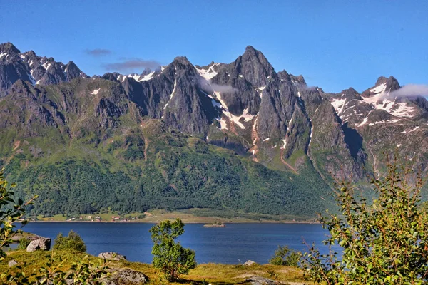 Increíble Naturaleza Serena Bahía Noruega Noruega —  Fotos de Stock