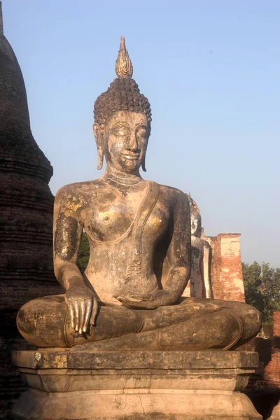 Big Buddha Heykeli Sukhothai Tapınak Tayland — Stok fotoğraf