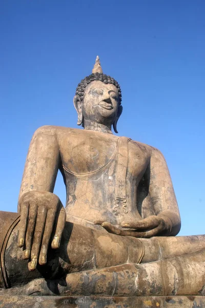 Big Buddha Heykeli Sukhothai Tapınak Tayland — Stok fotoğraf