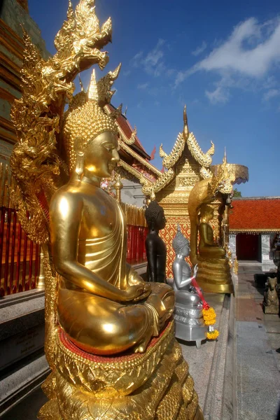 Magnifik Buddhistiska Tempel Chiang Mai Thailand — Stockfoto