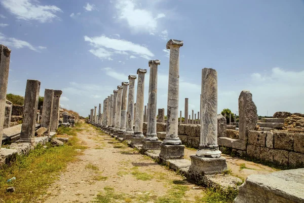 Romerska Ruiner Perges Turkiet — Stockfoto