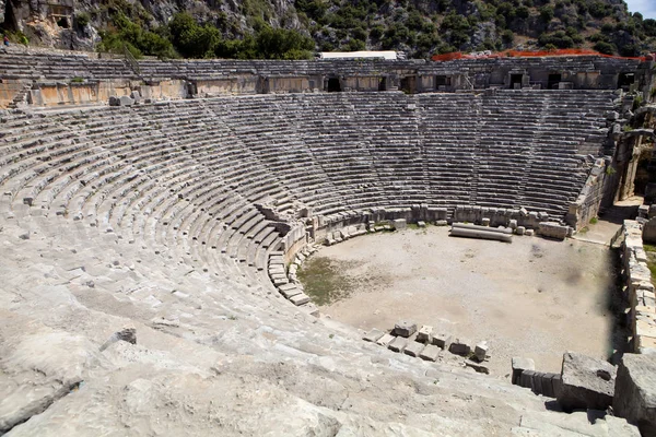 Ruiny Starożytnego Amfiteatru Side Turcja — Zdjęcie stockowe