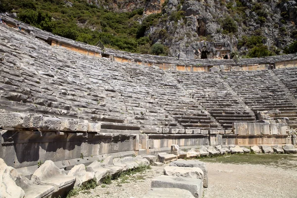 Ruiny Starożytnego Amfiteatru Side Turcja — Zdjęcie stockowe