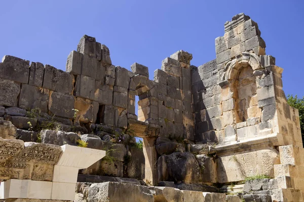 Ruinas Del Antiguo Anfiteatro Side Turquía — Foto de Stock