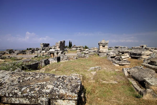 Ιεράπολη Τουρκία Αρχαίοι Τάφοι Στη Νεκρόπολη Της Χιχ Αιώνα — Φωτογραφία Αρχείου