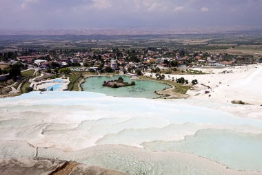 güzel Traverten cascades, Pamukkale, Türkiye