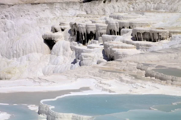 Belas Cascatas Travertino Pamukkale Turquia — Fotografia de Stock