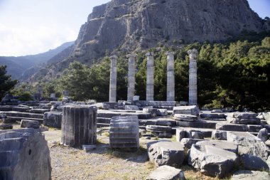 Runes Priene temple of the 4th century ago A.M. clipart