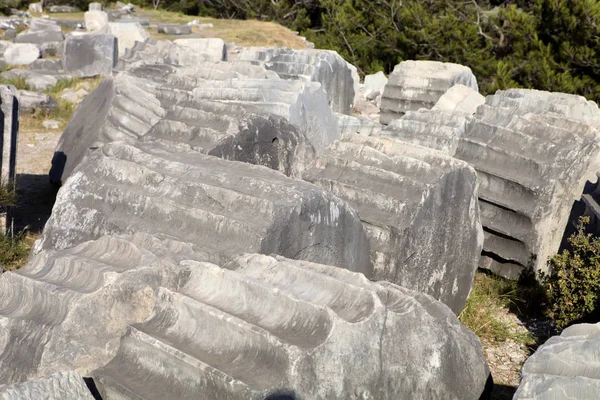 Runes Priene Temple 4Ème Siècle — Photo