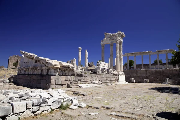 Bergamos Arkeologiska Utgrävningsplatsen Akropolis Turkiet — Stockfoto