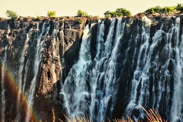 Flujos Agua Cataratas Victoria Zambia — Foto de Stock