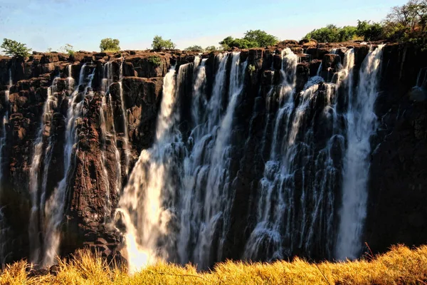 Вода Течет Виктория Падает Замбия — стоковое фото