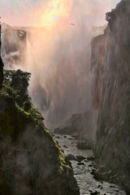 Su parçalanmak kapak, Victoria falls, Zimbabve