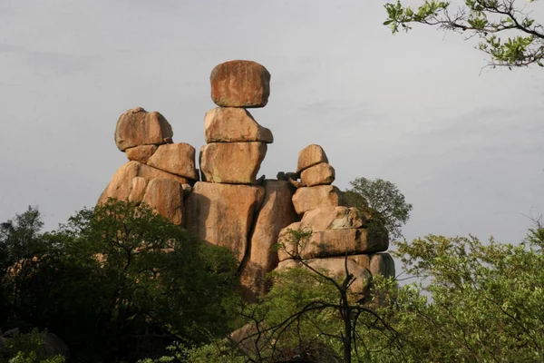Unico Gruppo Massi Parco Nazionale Matopos Zimbabwe — Foto Stock