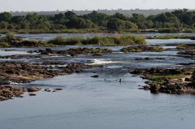 Art arda sıralı Zambezi Nehri, Victoria Falls Milli Parkı, Zimbabve