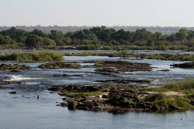 Art arda sıralı Zambezi Nehri, Victoria Falls Milli Parkı, Zimbabve