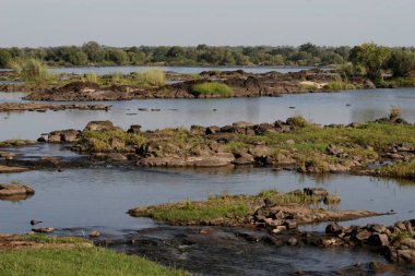 Art arda sıralı Zambezi Nehri, Victoria Falls Milli Parkı, Zimbabve